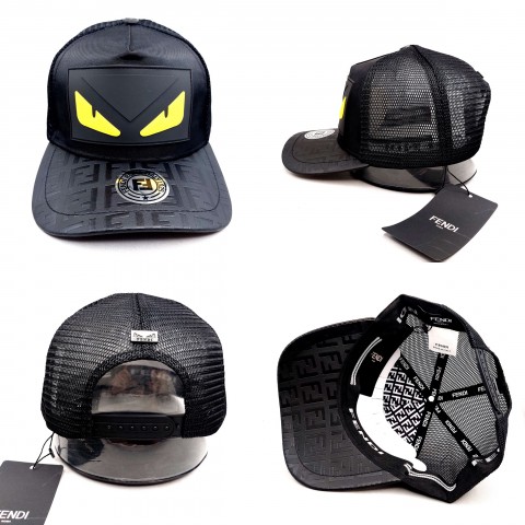 TOPI SNAPBACK MELENGKUNG TRUCKER FENDI HITAM